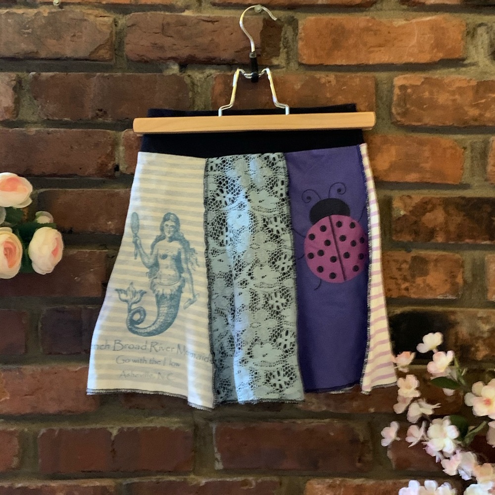 Kids Spiritex Upcycled Short Bell Skirt Multicolored Size 8